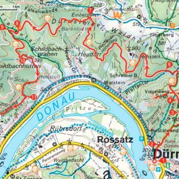Karte von Dürnstein nach Weißenkirchen - (c) Rother Bergverlag