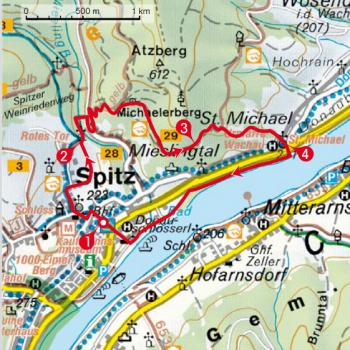 Tourenkarte 'Zwischen Spitz und St. Michael - (c) Rother Bergverlag