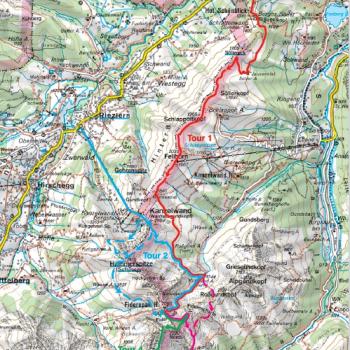 Wanderung Söllereckbahn – Fellhornkamm – Fiderepasshütte - Wanderkarte