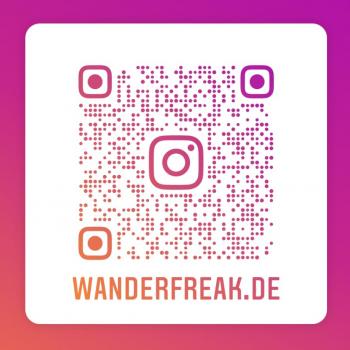 Folge Wanderfreak auf Instagram - einfach den QR Code scannen und los geht's