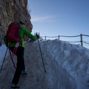 Wo es nötig ist, ist der Weg gesichert - Winterwanderung auf dem Neunerköpfle - (c) Maren Recken