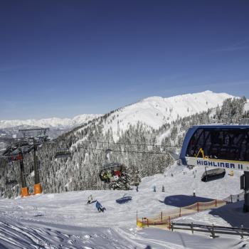 Salzburger Land, Highliner im Flachauwinkl im Skigebiet Zauchensee