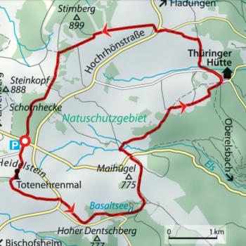 Hochrhöntour, 4 Std. - Wanderkarte