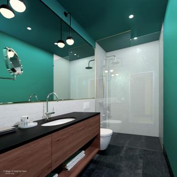 Modernes Badezimmer im neuen Innsbrucker Hotels Stage12 - (c) Stage12