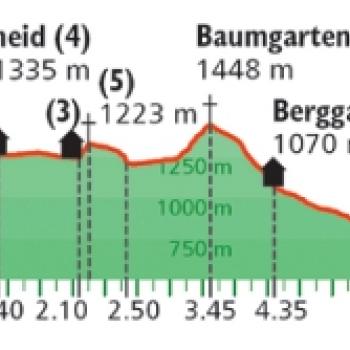 Neureut – Gindelalm –Baumgartenschneid Höhenprofil