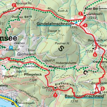 Neureut – Gindelalm –Baumgartenschneid Wanderkarte