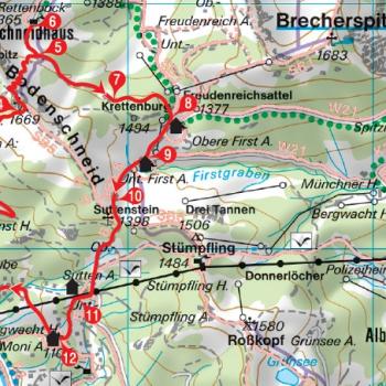 Bodenschneid, Tegernsee, Schliersee, Spitzingsee, Wanderkarte