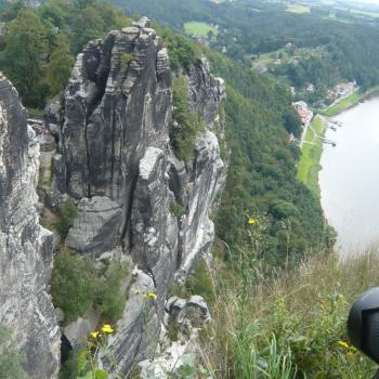 Sachsen Sächsische Schweiz Malerweg Blick von der Bastei auf die Elbe