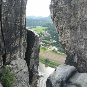 Sachsen Sächsische Schweiz Malerweg Blick von der Bastei auf die Elbe