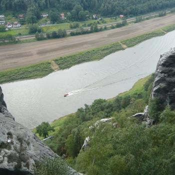 Sachsen Sächsische Schweiz Malerweg Blick von der Bastei auf die Elbe