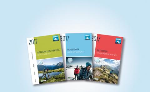 Die drei Kataloge des DAV Summit Clubs für 2017: Wandern und Trekking, Bergsteigen und Bike-Reisen Die drei Kataloge des DAV Summit Clubs für 2017: Wandern und Trekking, Bergsteigen und Bike-Reisen